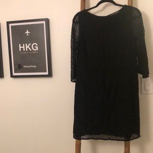 Black lace a-line dress.